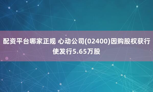 配资平台哪家正规 心动公司(02400)因购股权获行使发行5.65万股