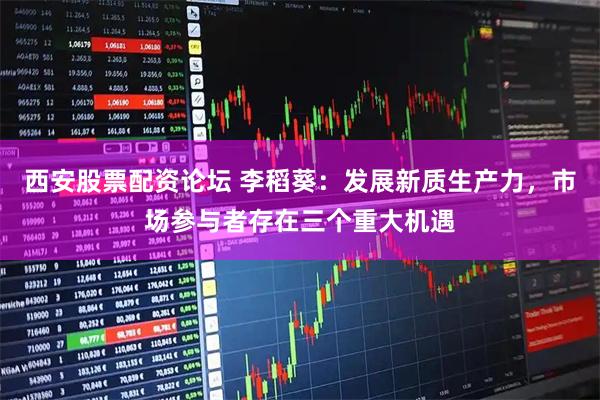 西安股票配资论坛 李稻葵：发展新质生产力，市场参与者存在三个重大机遇
